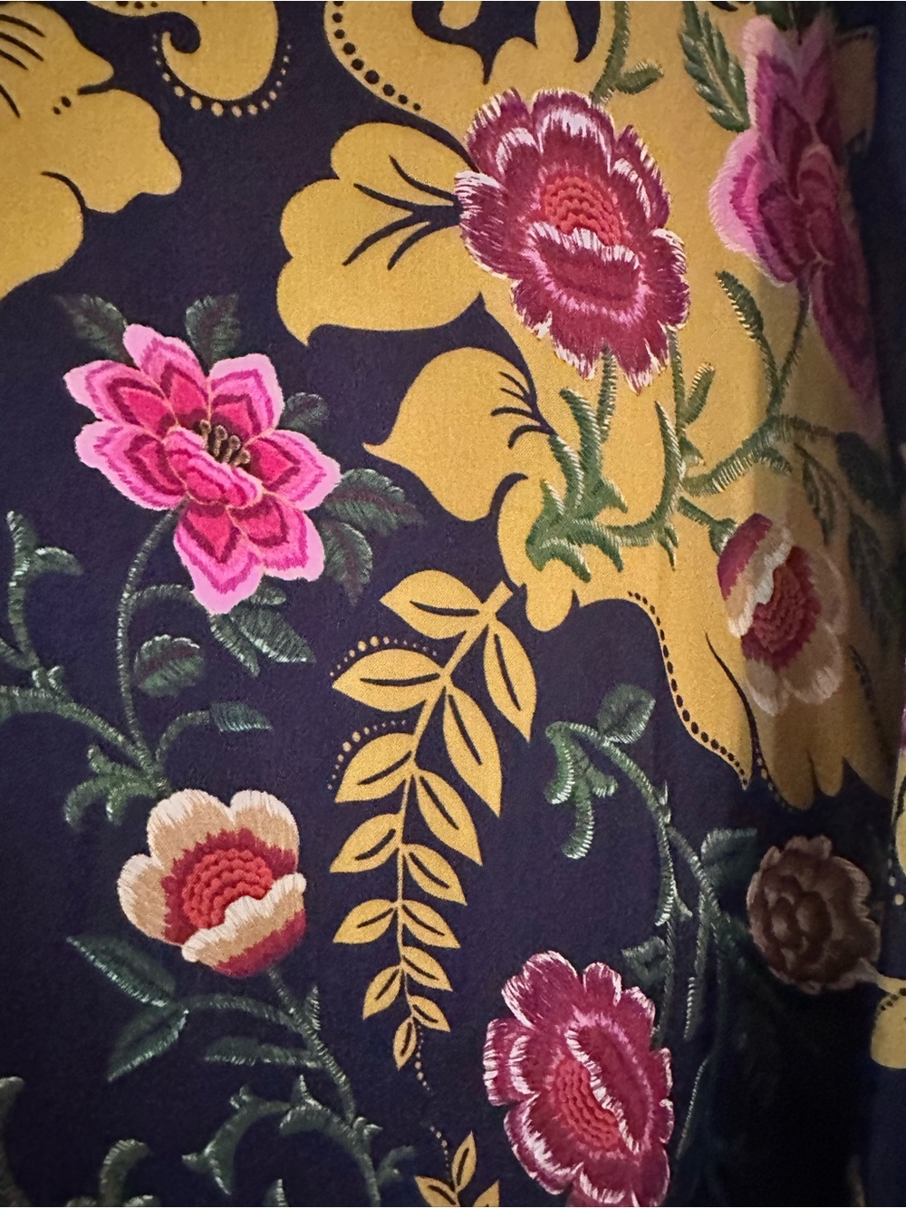 FARM Rio Black Maxi Dress with Mustard and Pink Floral Print - Picture 3 of 5